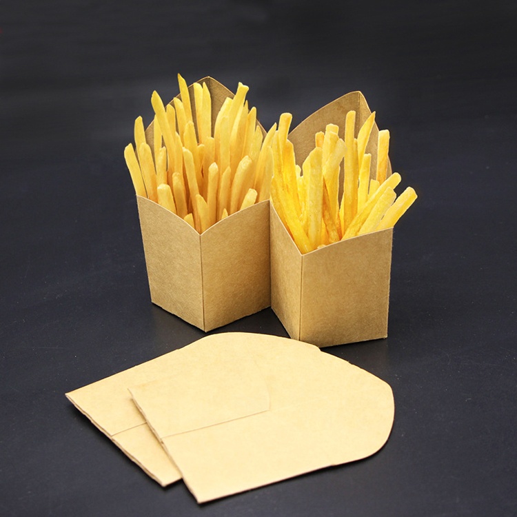 China Disposable Craft Paper French Fries Box factory and manufacturers